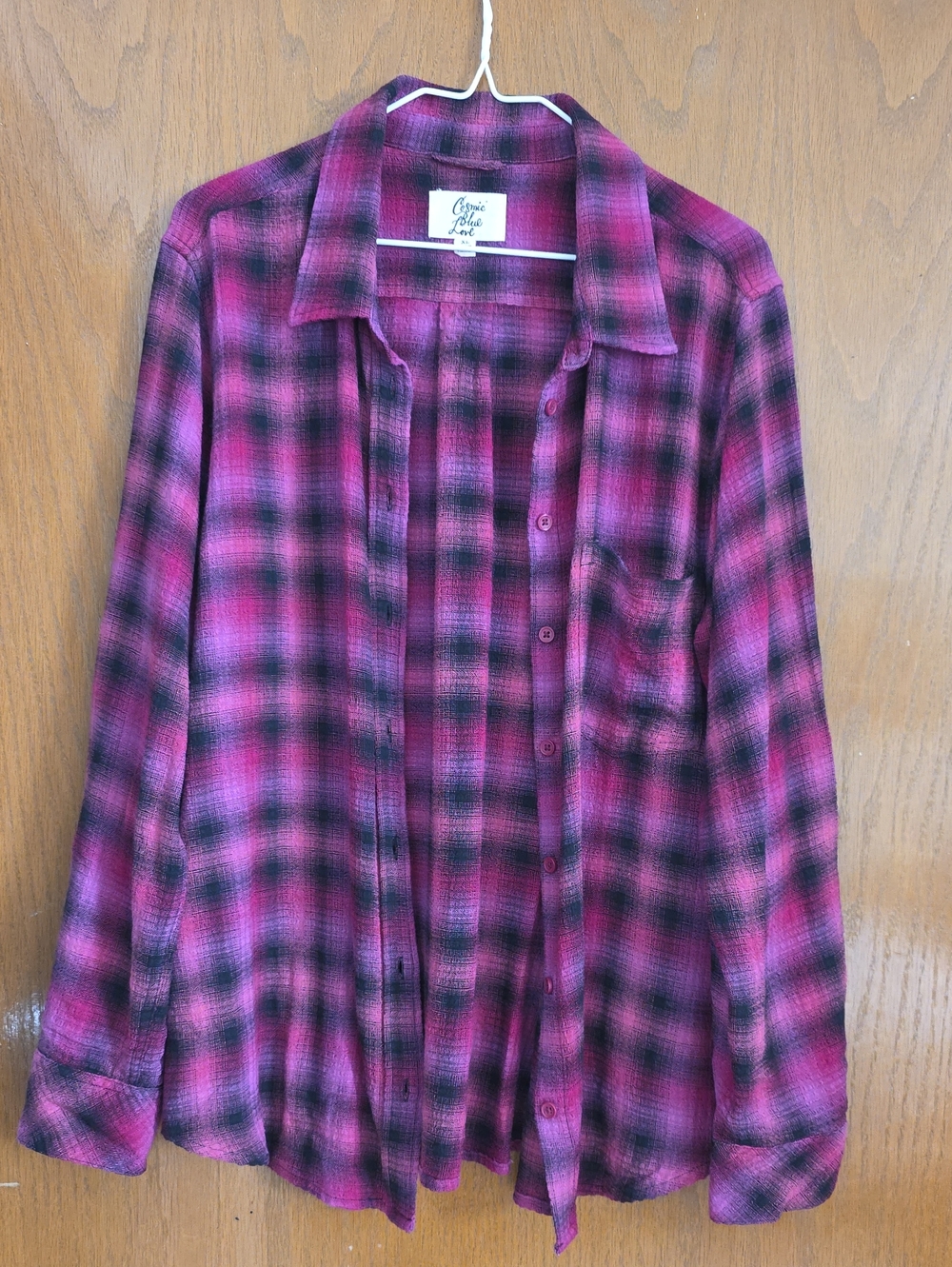 Classic Pink Plaid Button-Down Shirt